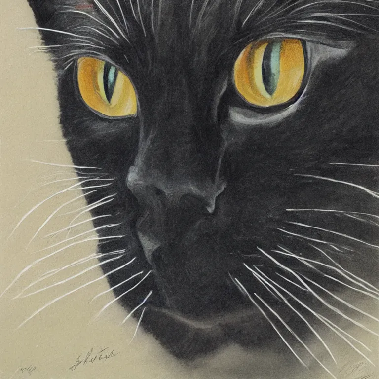 Prompt: a portrait of black cat