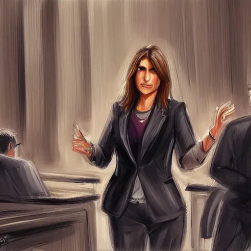 Image similar to olivia benson pointing in court, digital painting, ultradetailed, artstation, ultradetailed, pinterest,