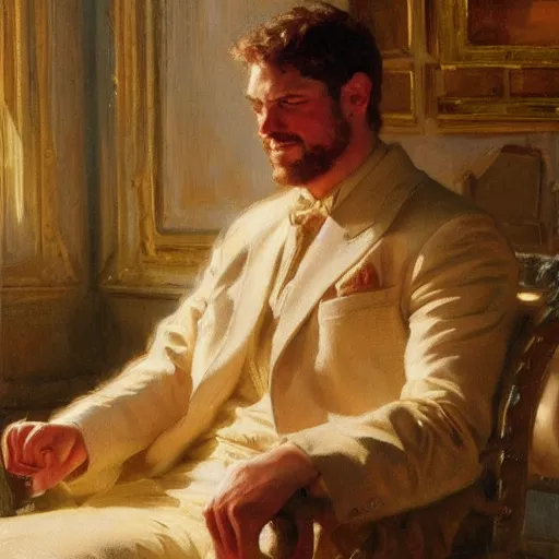 Prompt: detailed portrait of garfield in royal palace, spring light, painting by gaston bussiere, craig mullins, j. c. leyendecker