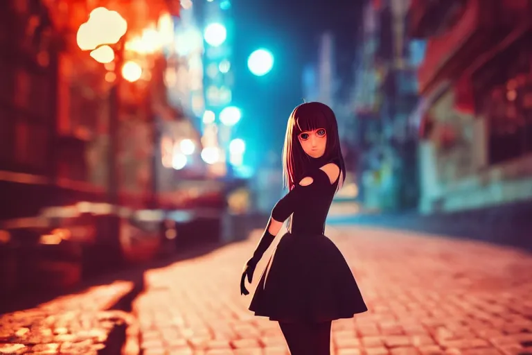 Prompt: anna dal armas as anime girl by ilya kuvshinov, vivid, cinematic, atmospheric, bokeh