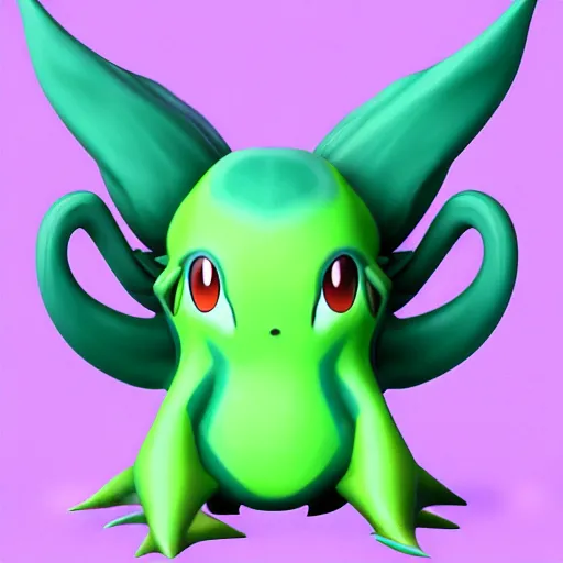 Image similar to an adorable cthulhu pokemon. very cute friendly. beautiful. digital render.
