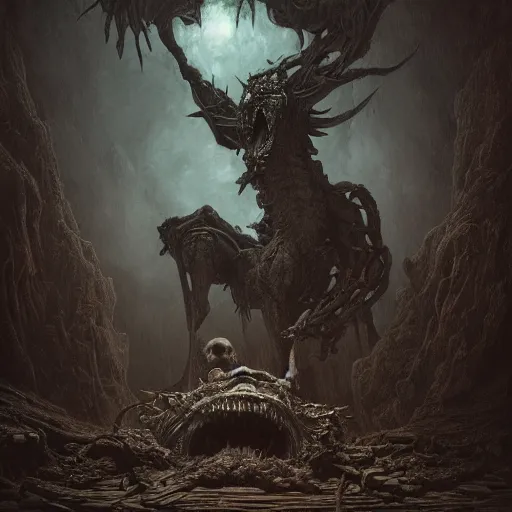 Prompt: ancient gear beast creepy, nightmare, dream - like heavy atmosphere, neoclassic, baroque painting, beautiful detailed intricate insanely detailed octane render trending on artstation, 8 k artistic photography, photorealistic, volumetric cinematic light, chiaroscuro, raphael, caravaggio, beksinski, giger, rembrandt