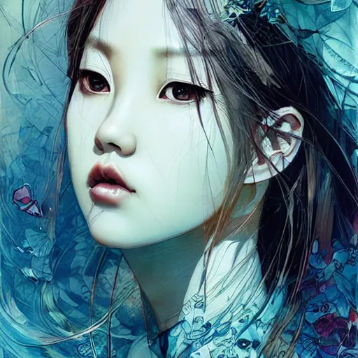 Prompt: Lee Jin-Eun by Android Jones, rule of thirds, seductive look, beautiful