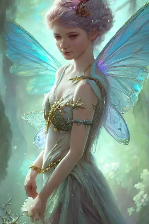 Image similar to fairy princess, highly detailed, d & d, fantasy, highly detailed, digital painting, trending on artstation, concept art, sharp focus, illustration, art by artgerm and greg rutkowski and fuji choko and viktoria gavrilenko and hoang lap