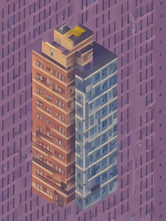 Image similar to Photo of Soviet apartment building, isometric, pixelart