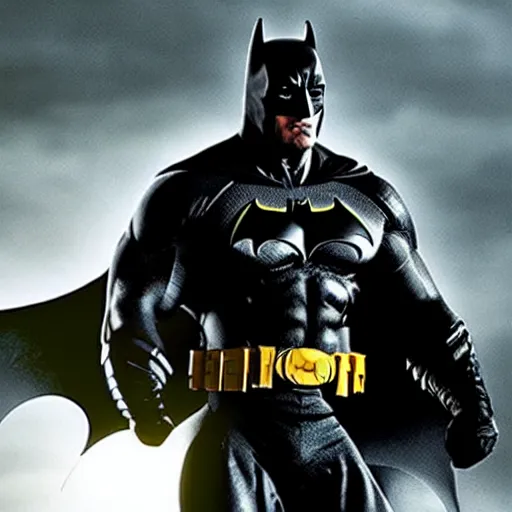 Image similar to Dwayne Johnson as batman , cinematic,