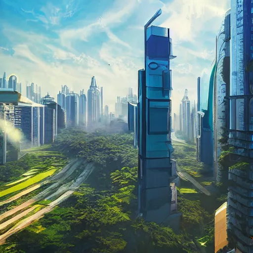 Image similar to futuristic sao paulo, 4 k, sunny day, art by terraform studio, art by ryan woodhouse