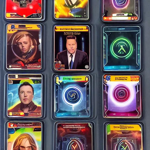 Image similar to elon musk, the trading card game