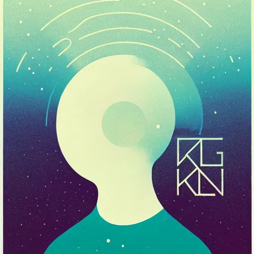 Image similar to a wandering mind, logo without text, simple white background victo ngai, kilian eng