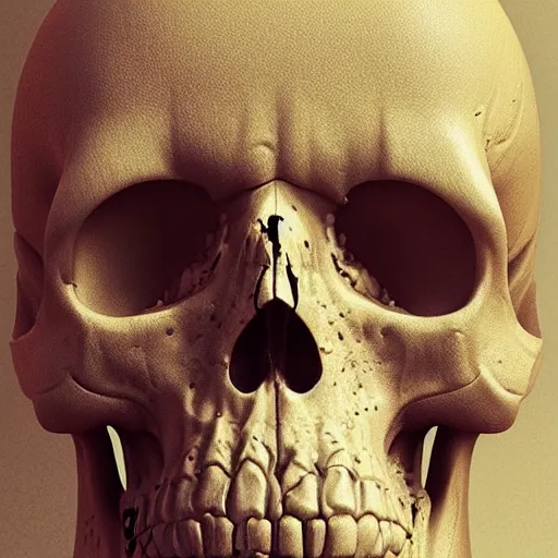 Image similar to portrait_of_a_melting_skull._intricate_abstract._intricate_artwork._by_Tooth_Wu_wlop_beeple_dan_mumford._octane_render_trending_on_artstat