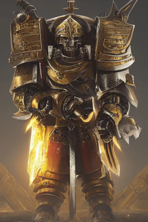 Image similar to armor portrait heros warhammer 4 0 k horus heresy fanart - the primarchs emperor by johannes helgeson animated with vfx concept artist & illustrator global illumination ray tracing hdr fanart arstation zbrush central hardmesh 8 k octane renderer comics stylized