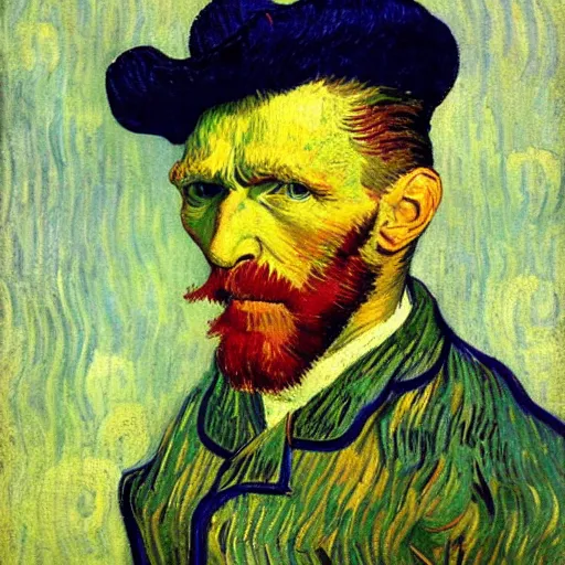 Prompt: portrait of Vincent Van Gogh by Raja Ravi Varma
