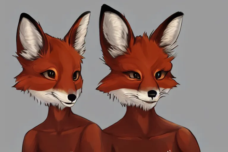 Image similar to an anthropomorphic fox, fursona!!!! trending on furaffinity, by kawacy, trending on artstation