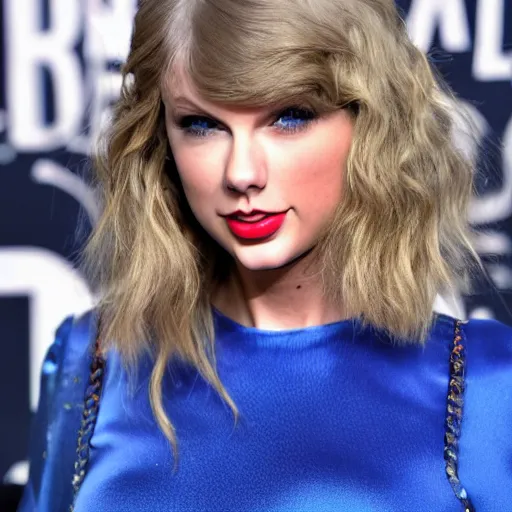 Prompt: taylor swift with a long blue beard