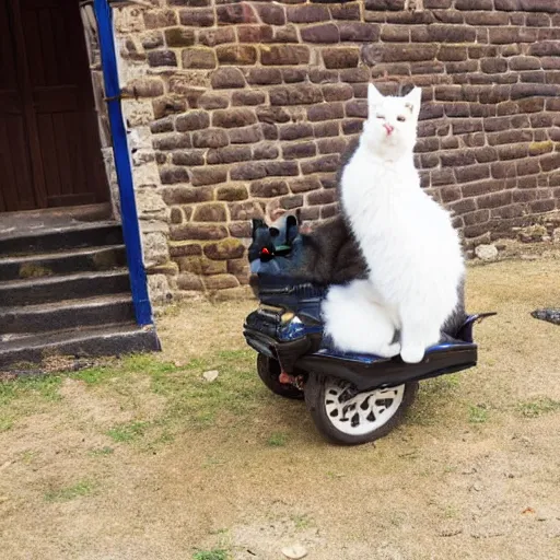 Prompt: cat riding a llama