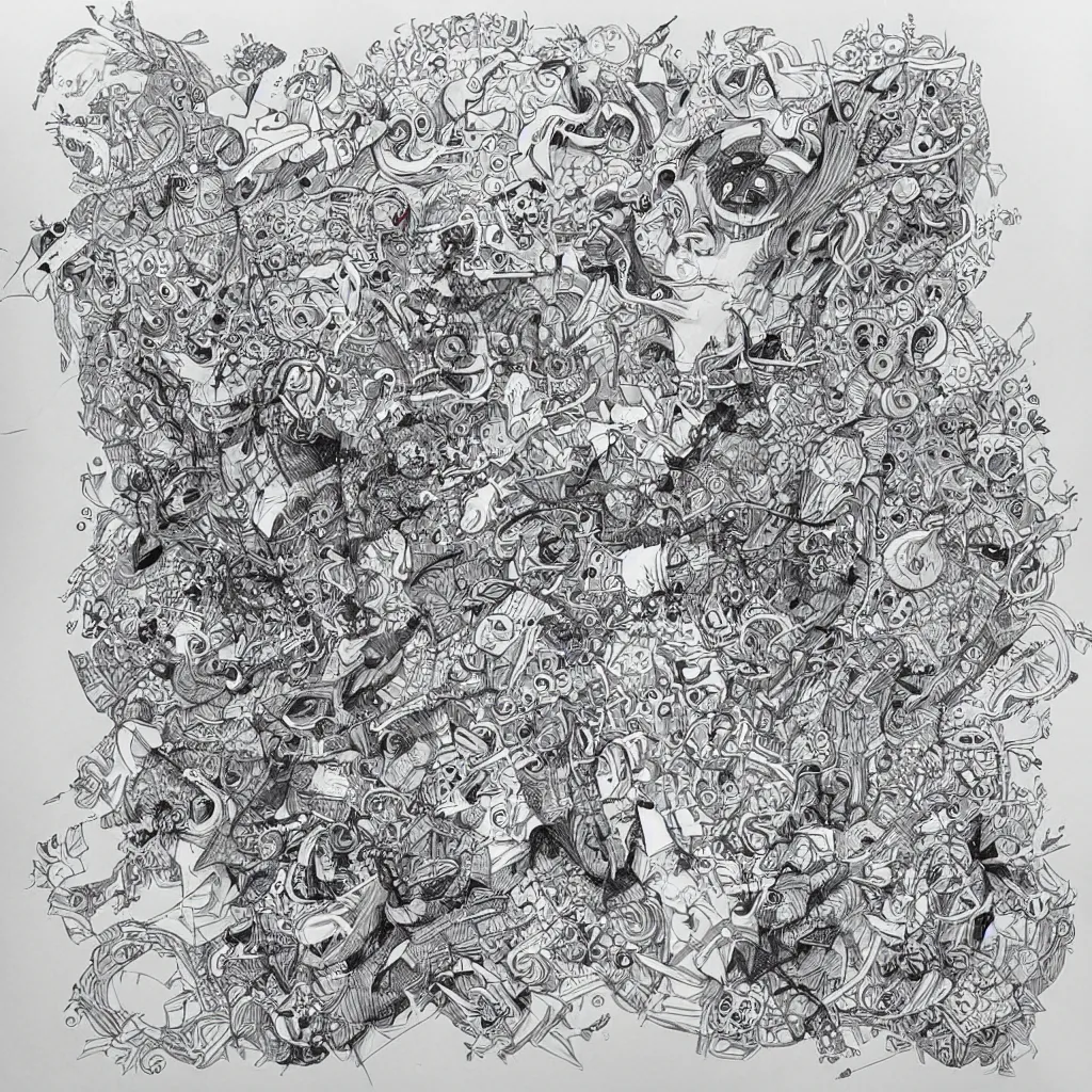 Prompt: doodles sketchbook drawings by james jean highly detailed