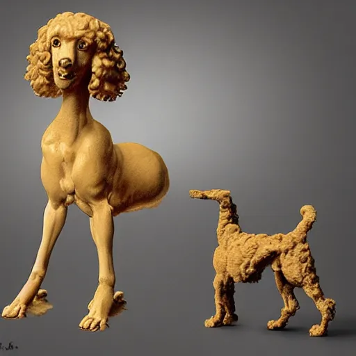 Prompt: wavy bipedal fantastic universe circle poodle cuisine sauce bongo , by Anton Pieck and Leonardo da Vinci and Robert Rauschenberg , Zbrush Central , rococo , detailed painting