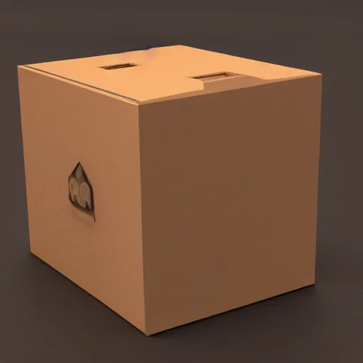 Prompt: small box in the front big box on the background