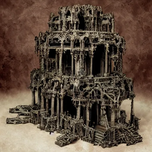 Image similar to a temple of bones by kris kuksi