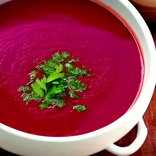 Prompt: a portal to another dimension in a bowl of borscht soup, 8 k, high definition, highly detailed, photo - realistic