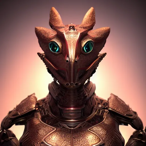 Prompt: a highly detailed close-up bust, of a beautiful majestic anthropomorphic robot female dragon, with smooth and streamlined mechanical armor, standing and posing elegantly in front of the camera, well detailed head with soft LED eyes, sharp teeth, two arms, artstation, DeviantArt, professional, octane render, sunset lighting