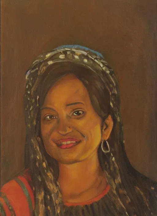 Prompt: painting of amala ekpunobi