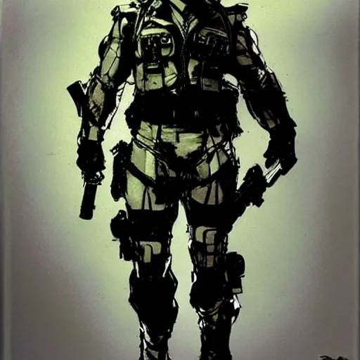 Image similar to beautiful videogame concept art of danny devito, daniel michael devito jr. from metal gear solid, by yoji shinkawa