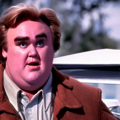 Image similar to a film still of john candy as marty in back to the future ( 1 9 8 5 )