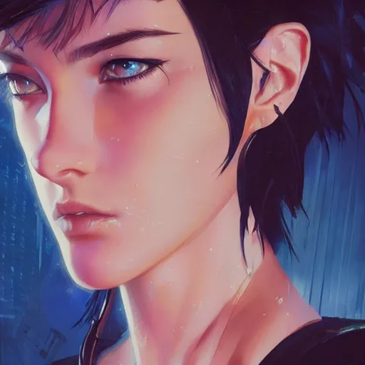 Image similar to A beautiful cyborg woman || ANIME, fine-face, realistic shaded perfect face, fine details. Anime. realistic shaded lighting poster by Ilya Kuvshinov katsuhiro otomo ghost-in-the-shell, magali villeneuve, artgerm, Jeremy Lipkin and Michael Garmash and Rob Rey