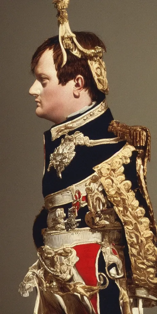 Image similar to very well detailed photo of Napoleon Bonaparte in London, 1990s, 4k detailed, very very well detailed face