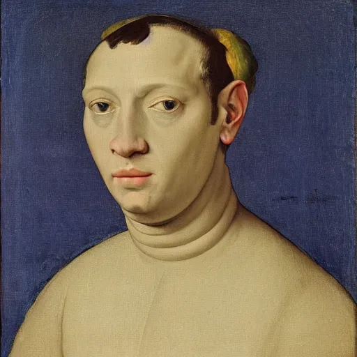 Image similar to a painting of a man whose head is a horse’s by Agnolo Bronzino