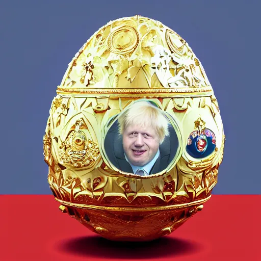 Prompt: boris johnson as a faberge egg