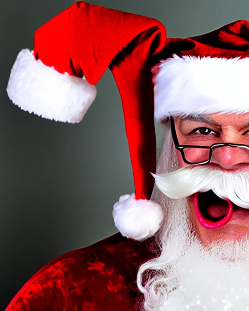 Image similar to face of an evil santa