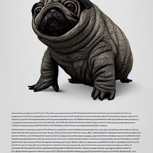 Image similar to A tardigrade with the eyes and mouth of a pug, national geographic-file-photograph, paywall-content, premium-award-winning, trending on artstation