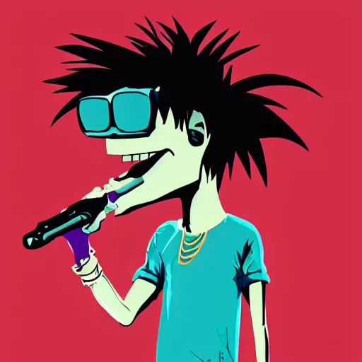 Image similar to new gorillaz band member, vector art, digital art