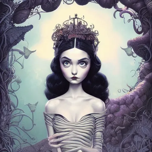 Image similar to Lofi beautiful portrait Pixar style by Joe Fenton and Stanley Artgerm and Tom Bagshaw and Tim Burton