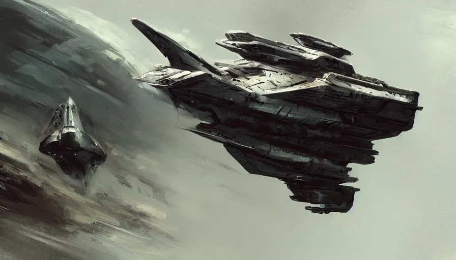 Image similar to concept art by jama jurabaev, cinematic shot, trending on artstation, high quality, brush stroke, spaceship