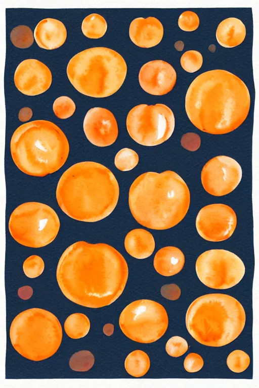 Image similar to minimalist watercolor art oranges on white background, illustration, vector art