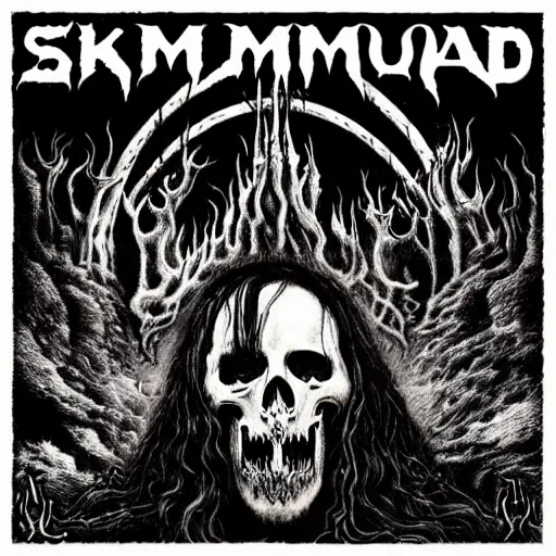 Image similar to skumlord, black metal album cover