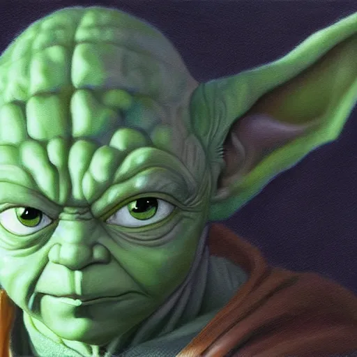 Image similar to ultra realistic portrait painting of yoda as piccolo, art by akira toriyama, 4 k, dragon ball artstyle, cel shaded, highly detailed, epic lighting