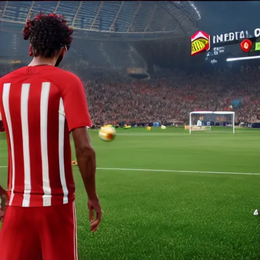 Prompt: a screenshot of emperor kaidou onepiece in fifa 2 2, ea games, rtx, nvidia geforce, best graphics