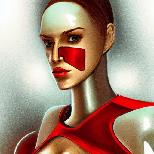 Image similar to portrait of a female android by christina robertson