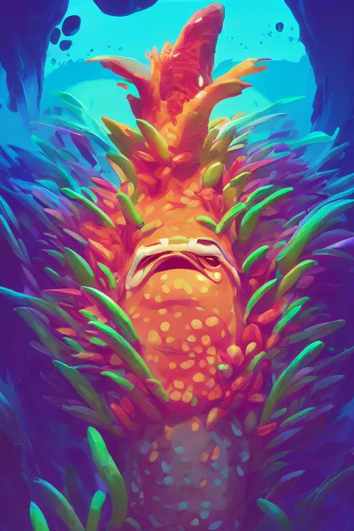 Image similar to creature animal sushi cristal very big eye roots cactus elemental flush of force nature micro world fluo fishscale, behance hd by jesper ejsing, by rhads, makoto shinkai and lois van baarle, ilya kuvshinov, rossdraws global illumination