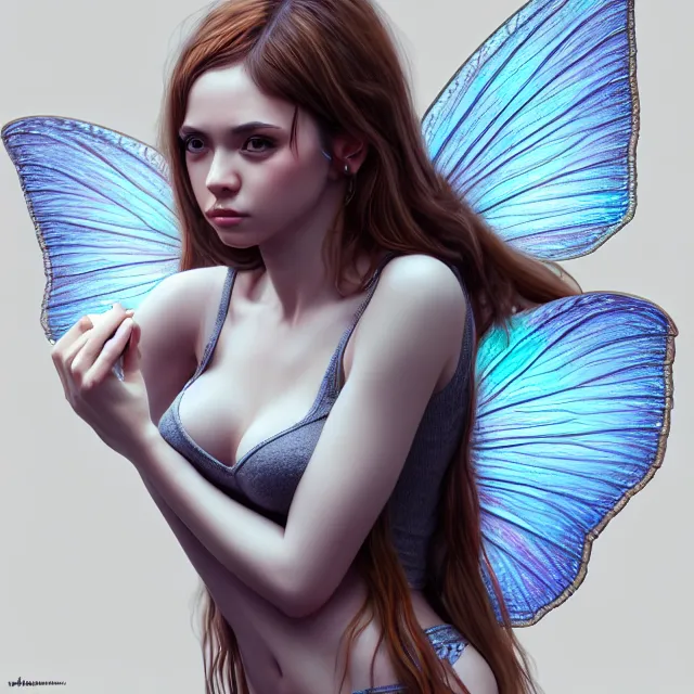 Image similar to full body pose, beautiful adult pot head fairy, highly detailed, 4 k, hdr, smooth, sharp focus, high resolution, award - winning photo, artgerm, photorealistic