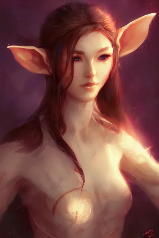 Image similar to a beautiful elf woman by wlop and ross tran