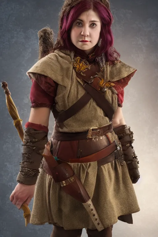 Image similar to a female DND dwarf, high resolution film still, 8k, HDR colors, cosplay, studio lighting