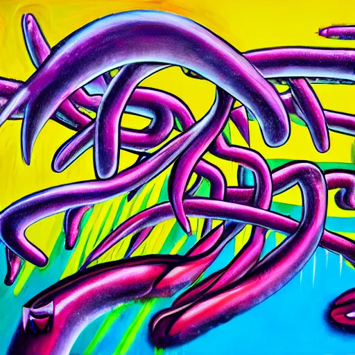 Prompt: artwork in the style of kenny scharf