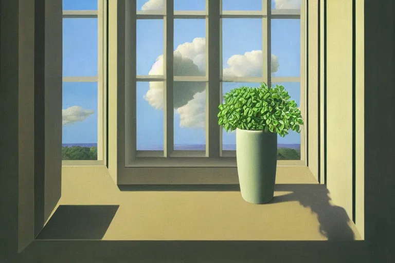 Image similar to the window by rene magritte, detailed painting, hd, hq, high resolution, high detail, 4 k, 8 k