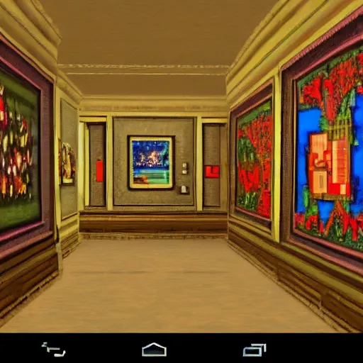 Image similar to this was the first virtual art museum in a 9 0's video game, made in 1 9 9 2, hd screenshot