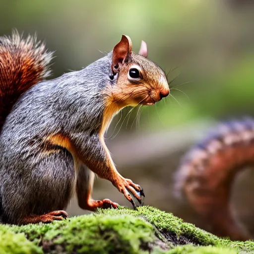 Image similar to biological aliens in combat with squirrels